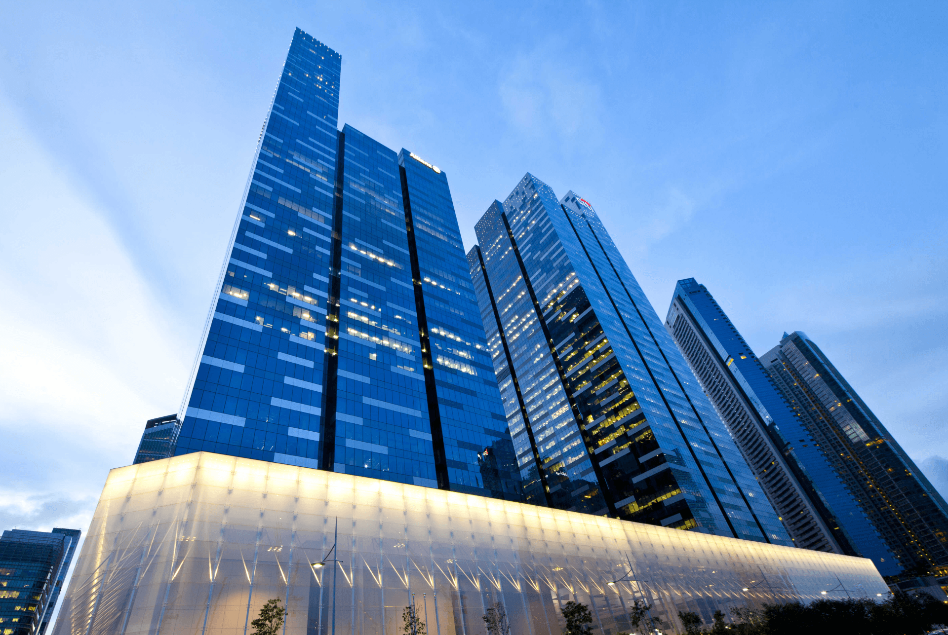 Singapore skyline at night